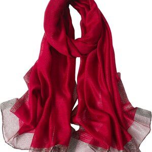 Silk Cotton Large Scarf Women Soft Shawl Sun Protection Beach Wraps